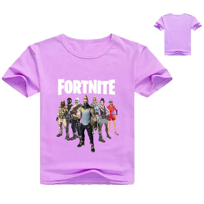 2018 Fortnite Kids T-Shirt White Yellow Round Neck