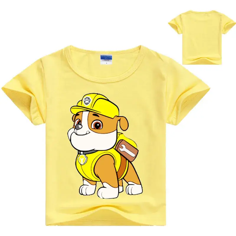 Yellow Cartoon Puppy T-Shirt for Boys Girls - Image 9