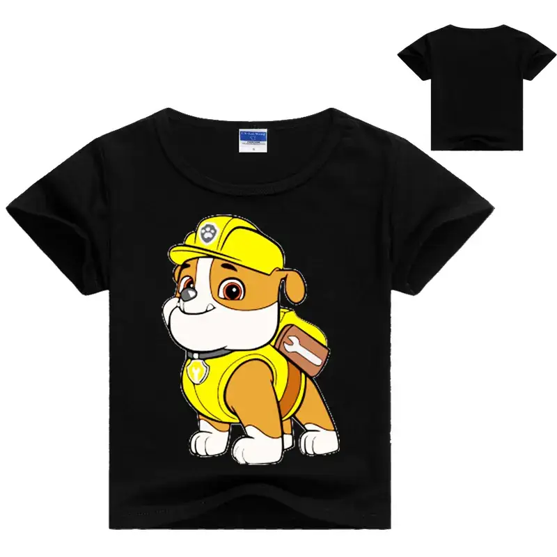 Yellow Cartoon Puppy T-Shirt for Boys Girls — feature 4