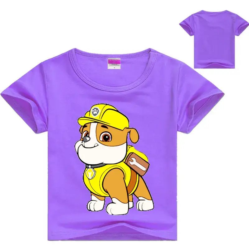 Yellow Cartoon Puppy T-Shirt for Boys Girls — feature 8