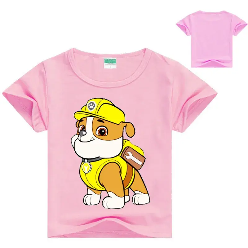 Yellow Cartoon Puppy T-Shirt for Boys Girls - Image 2