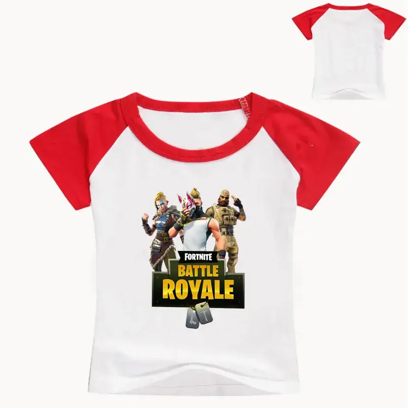 2018 Battle Royale Kids Red White T-Shirt Round Neck - Image 16