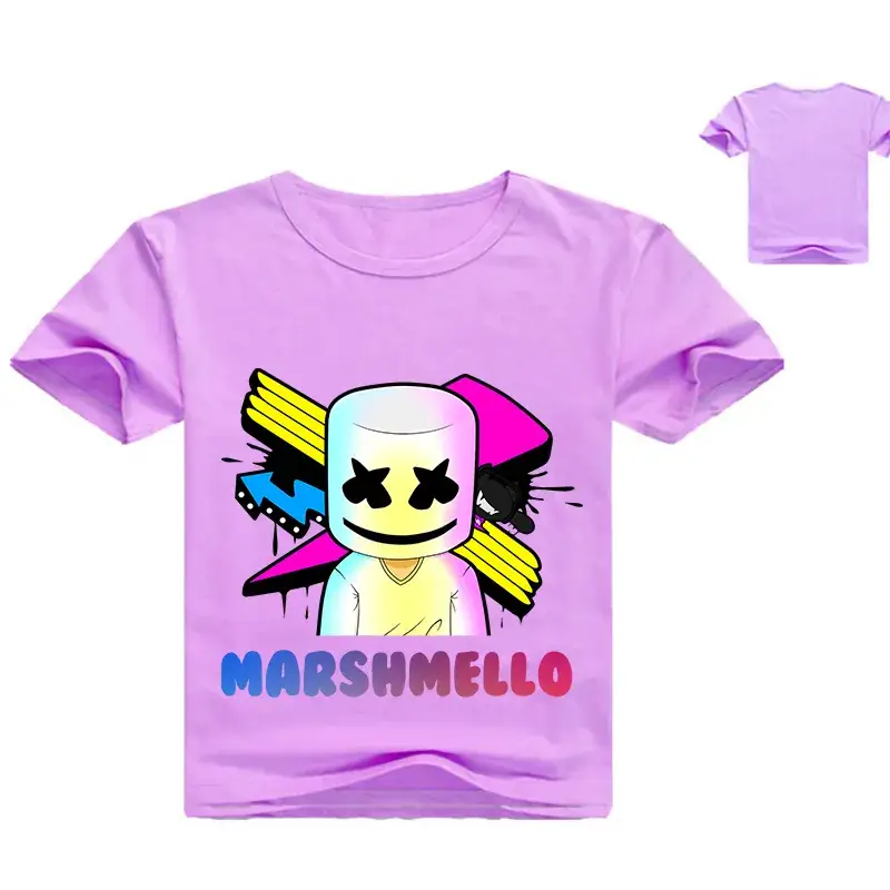 Marshmello Kids T-Shirt Red White 0232-1 — feature 3