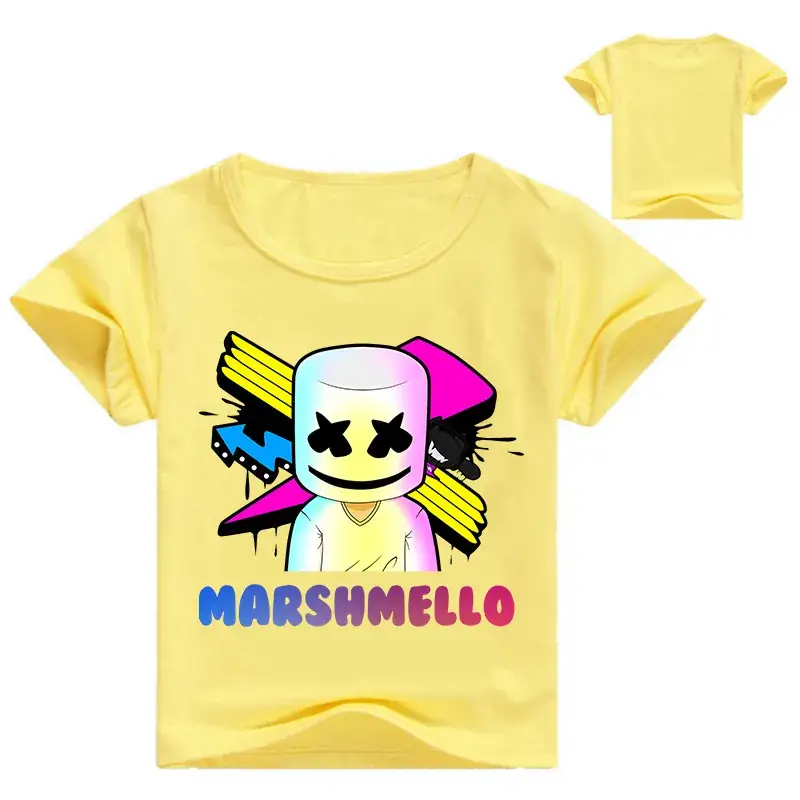 Marshmello Kids T-Shirt Red White 0232-1 — feature 5