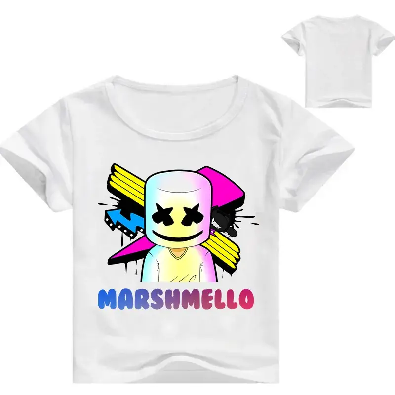 Marshmello Kids T-Shirt Red White 0232-1 — feature 6
