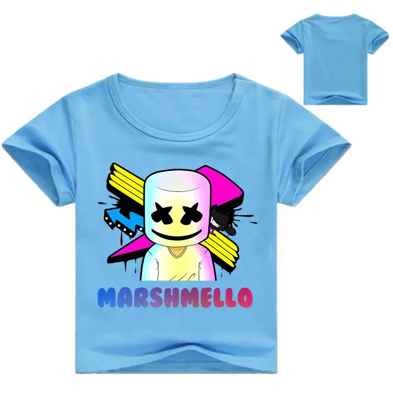 Marshmello Kids T-Shirt Red White 0232-1 — feature 7