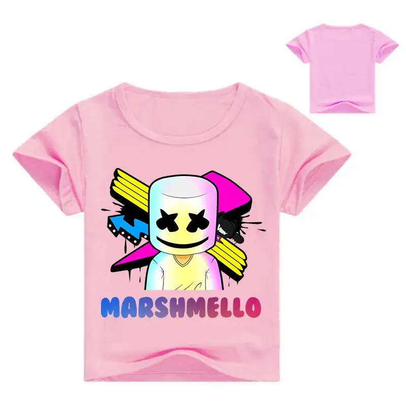 Marshmello Kids T-Shirt Red White 0232-1 - Image 2