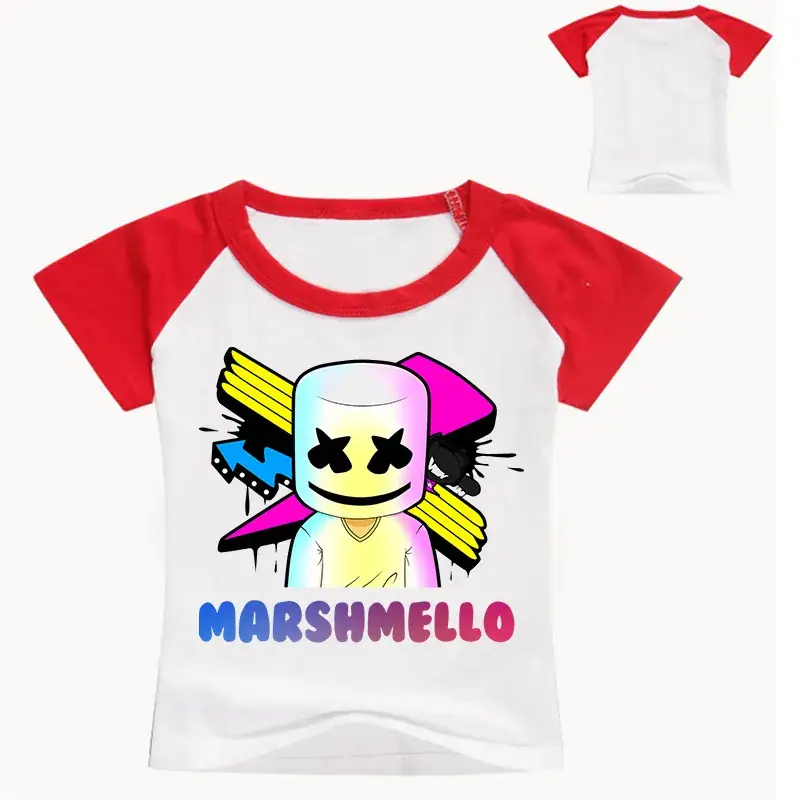 Marshmello Kids T-Shirt Red White 0232-1 - Image 8