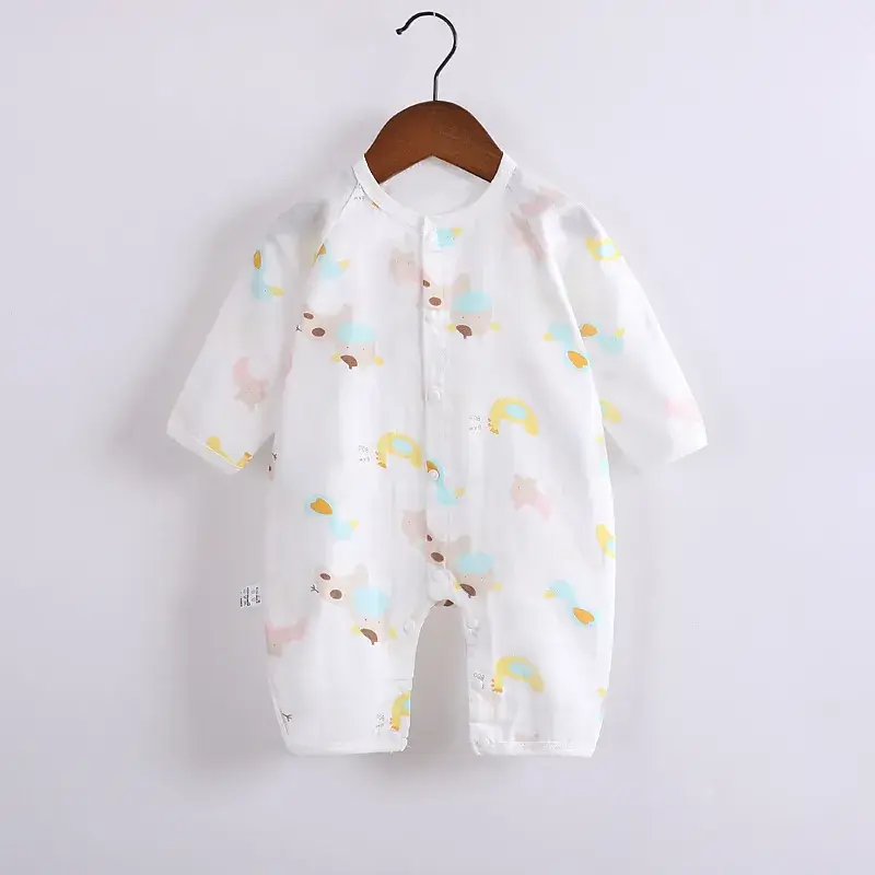 Spring Printed Cotton Infant Romper Double Layer - Image 3