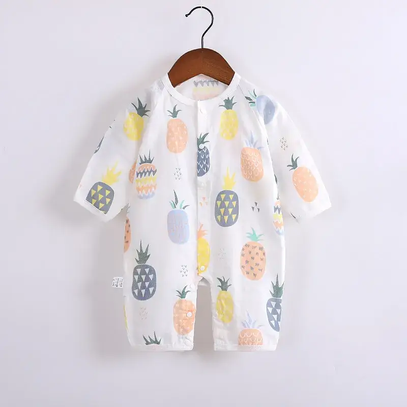 Spring Printed Cotton Infant Romper Double Layer - Image 4