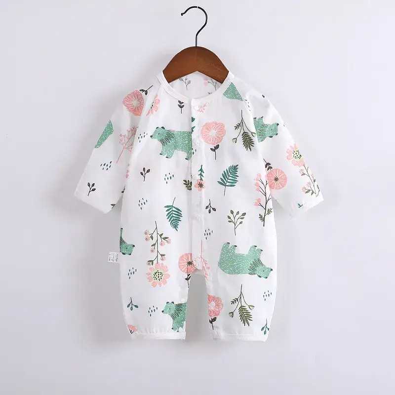 Spring Printed Cotton Infant Romper Double Layer - Image 6