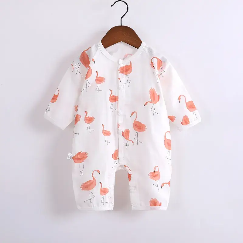 Spring Printed Cotton Infant Romper Double Layer - Image 7