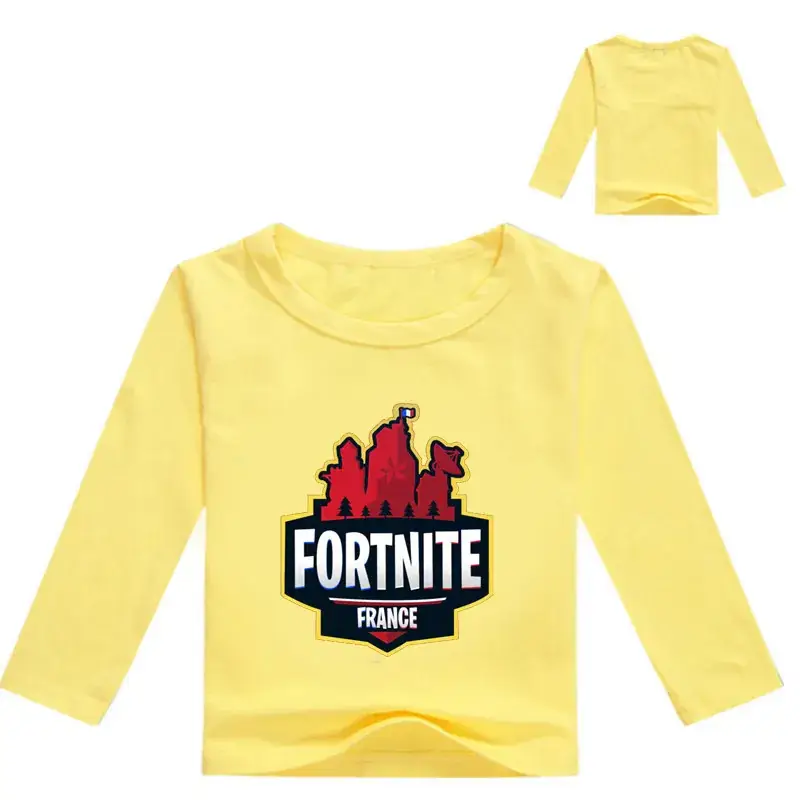Fortnite Printed Yellow Long Sleeve T-Shirt for Kids