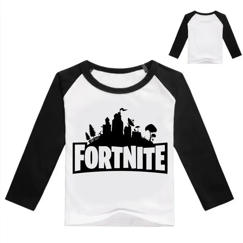 Fortnite Printed Long Sleeve T-Shirt for Kids White Black