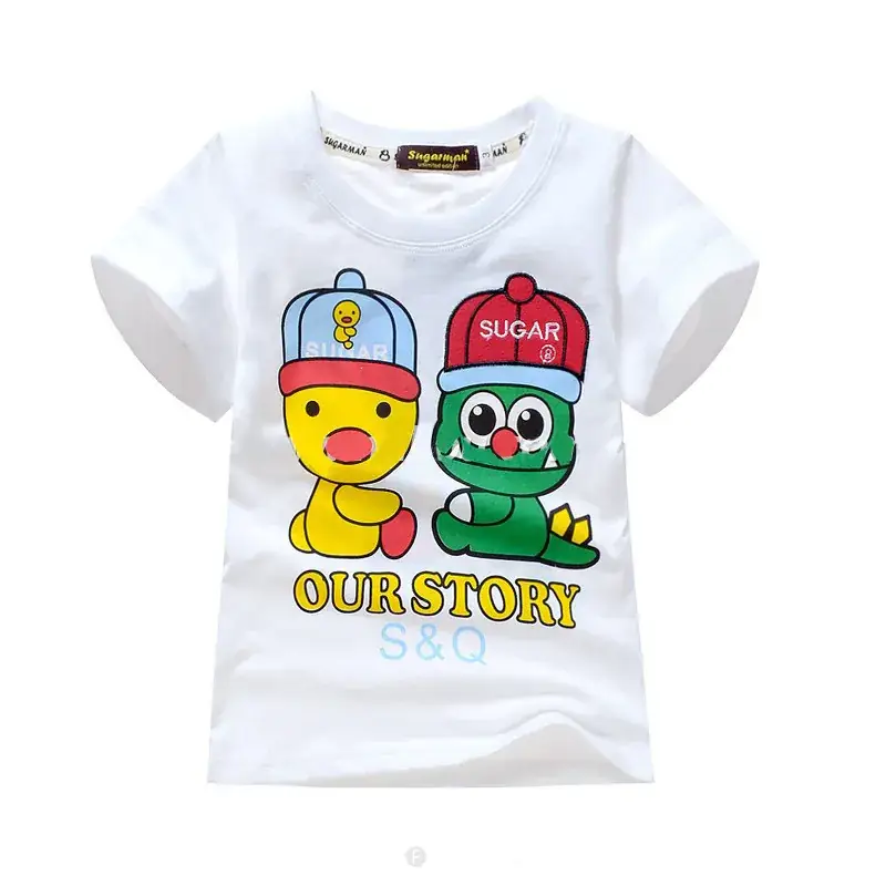 Japanese Style Boys Girls Cotton T-Shirt White Cartoon Print — feature 2