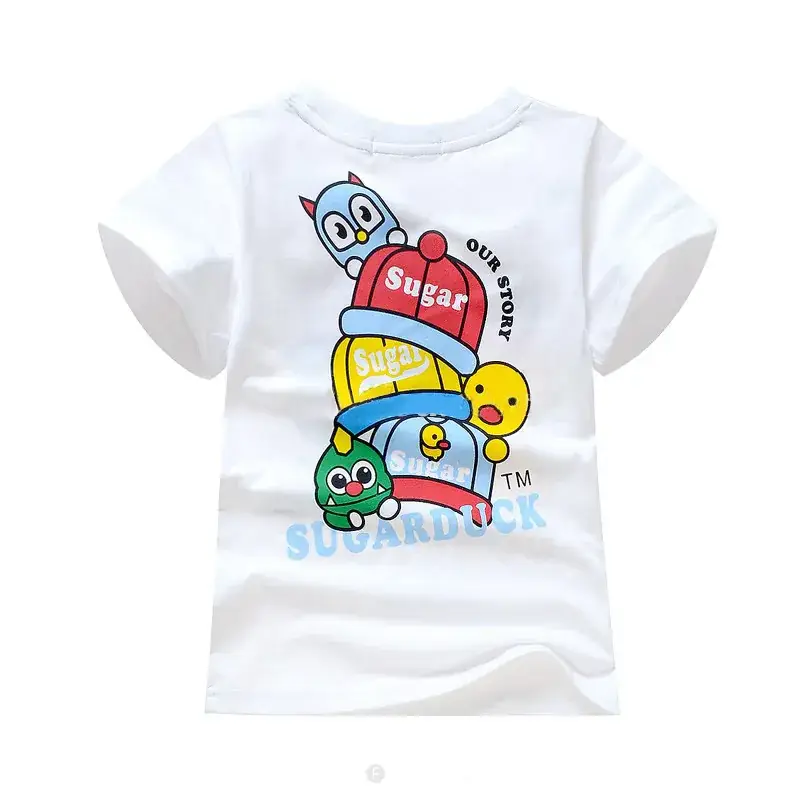 Japanese Style Boys Girls Cotton T-Shirt White Cartoon Print — feature 3