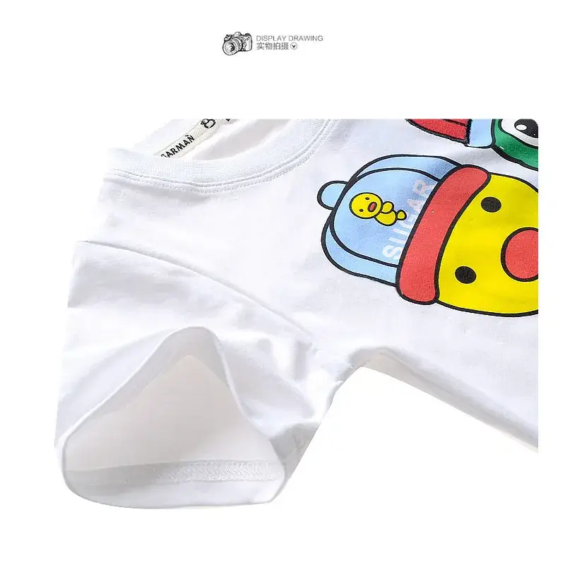 Japanese Style Boys Girls Cotton T-Shirt White Cartoon Print — feature 4