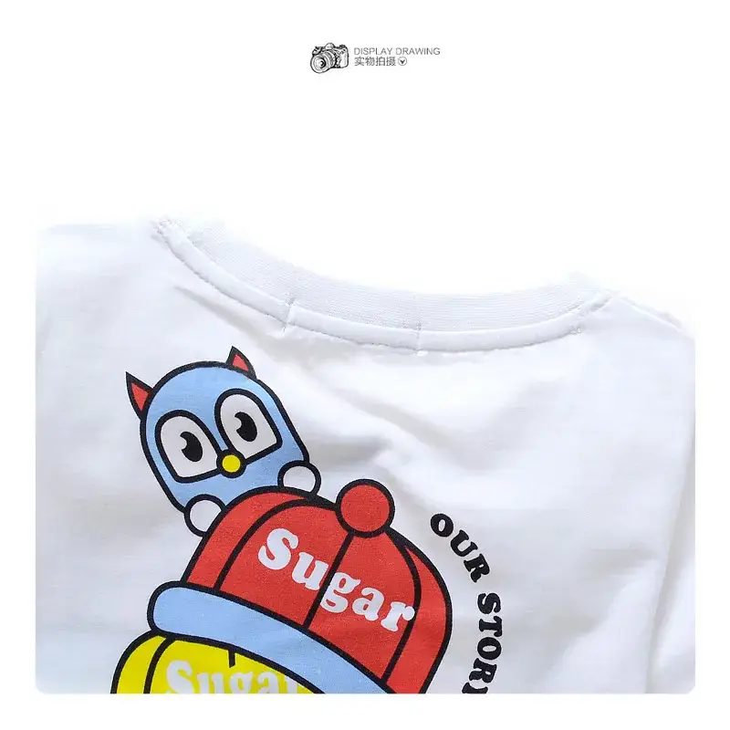Japanese Style Boys Girls Cotton T-Shirt White Cartoon Print — feature 8