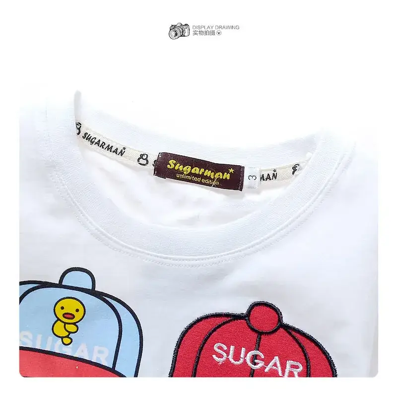 Japanese Style Boys Girls Cotton T-Shirt White Cartoon Print — feature 9