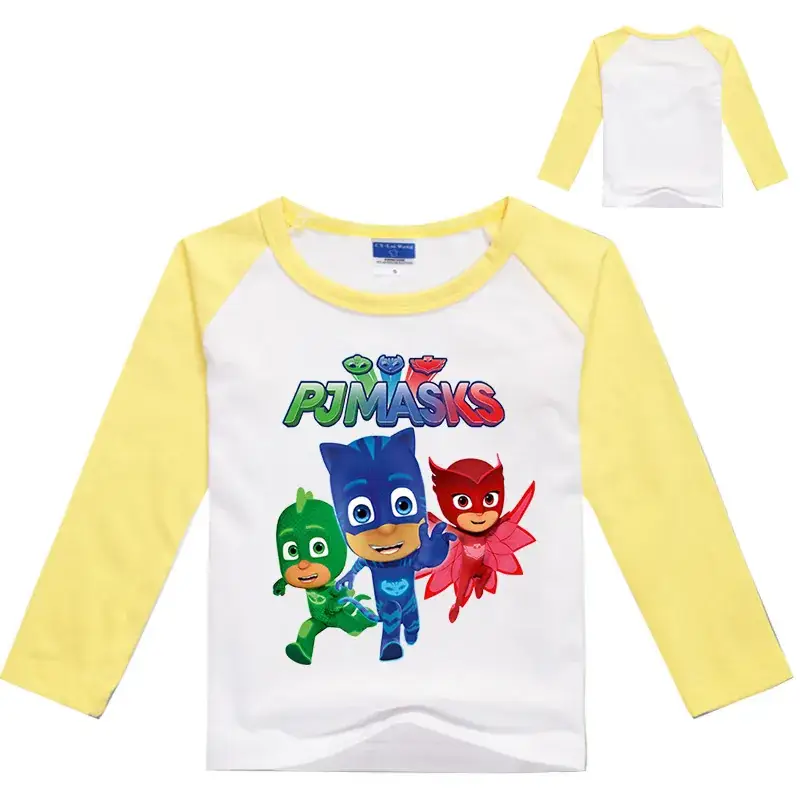 PJ Masks Long Sleeve T-Shirt for Kids White Black
