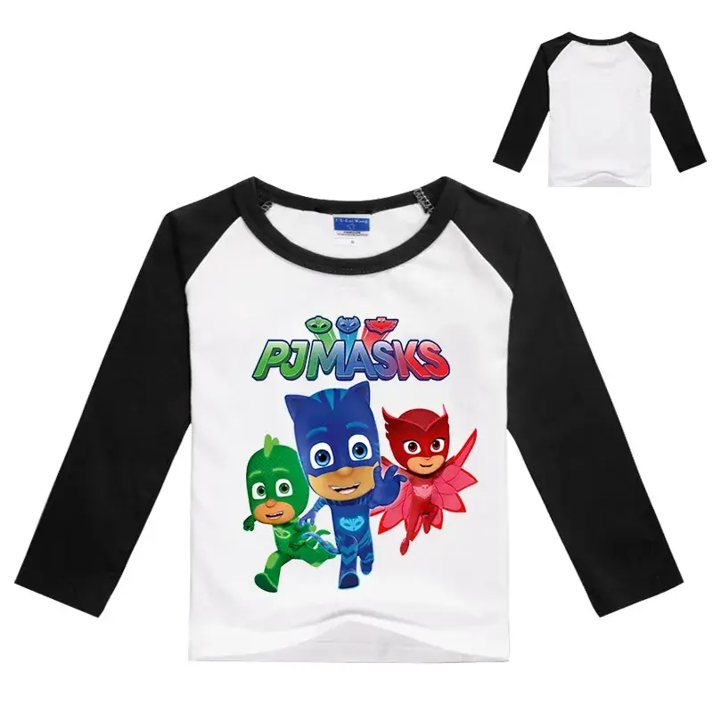 PJ Masks Long Sleeve T-Shirt for Kids White Black — feature 3