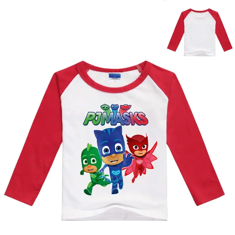 PJ Masks Long Sleeve T-Shirt for Kids White Black