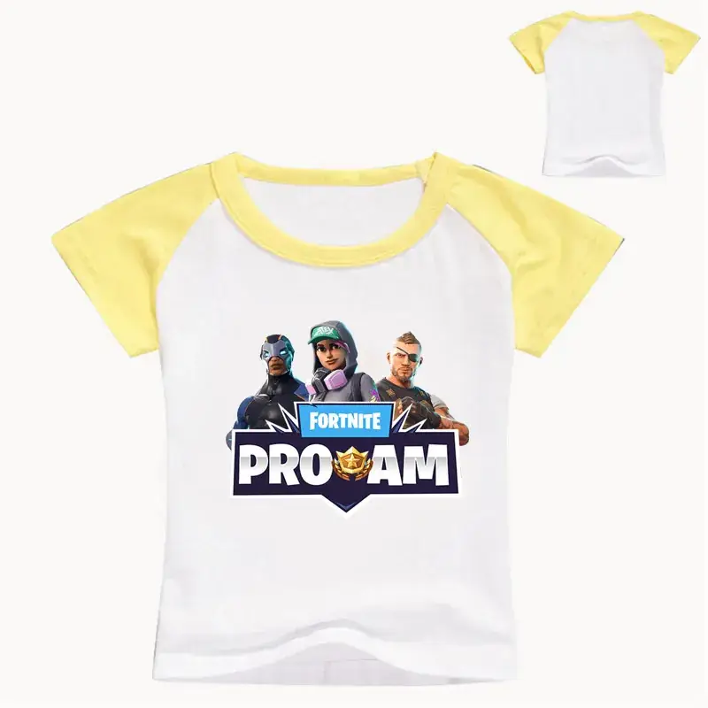 Kids Cartoon T-Shirt White Yellow Round Neck Loose Breathable Cotton — feature 10