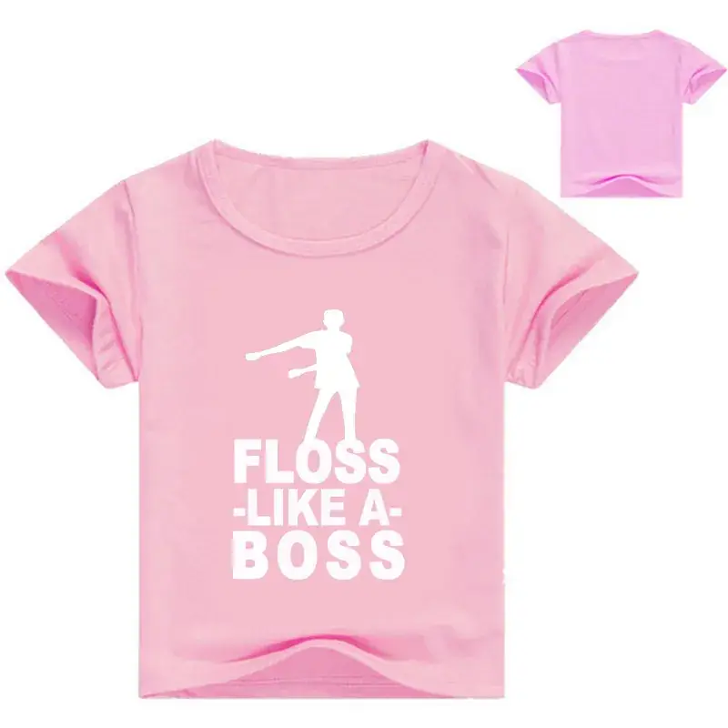 Pink Floss Like A Boss Round Neck T-Shirt for Kids — feature 11