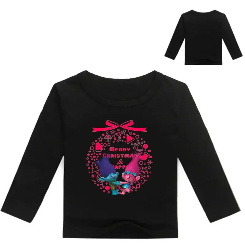 Red Long Sleeve Cartoon Top for Girls M444