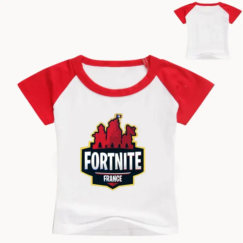 Children Fortnite T-Shirt White Red Cotton T099 — feature 5