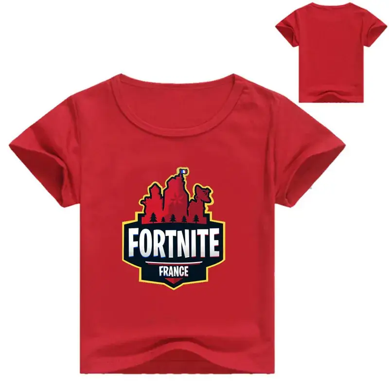 Children Fortnite T-Shirt White Red Cotton T099 — feature 9