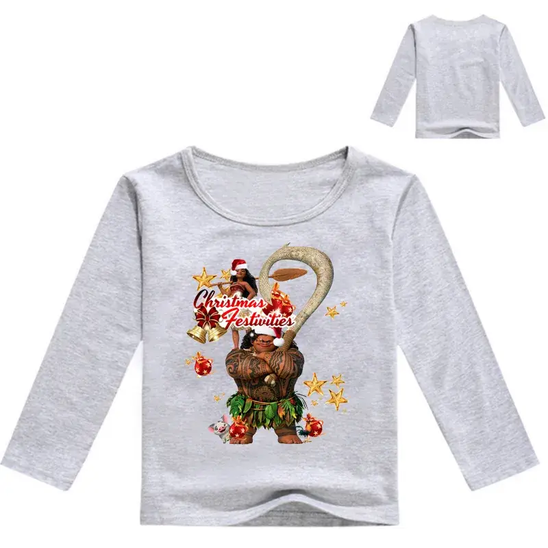 2017 Kids Printed Long Sleeve T-Shirt Set Grey — feature 7
