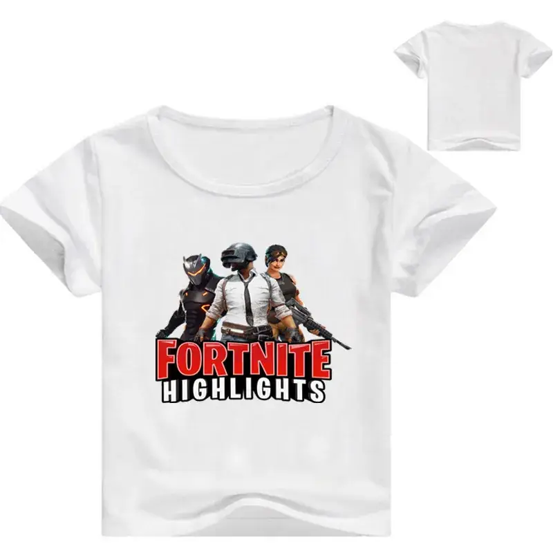 Fortnite Highlights Printed T-Shirt for Kids White Yellow — feature 12