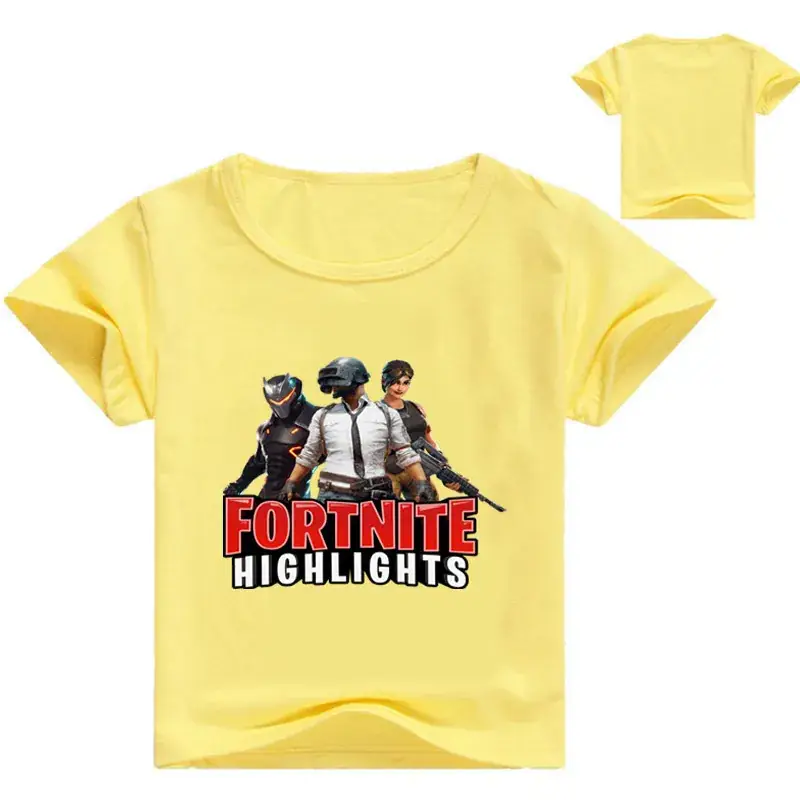Fortnite Highlights Printed T-Shirt for Kids White Yellow - Image 3
