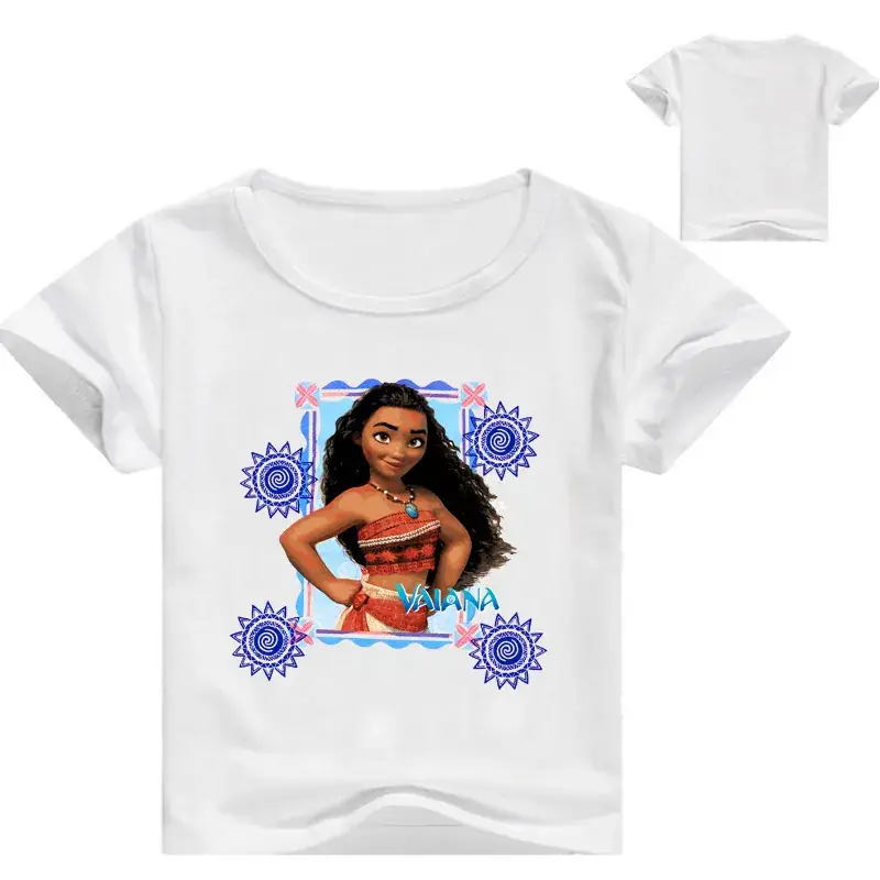 Blue Cartoon T-Shirt for Girls with Princess Design