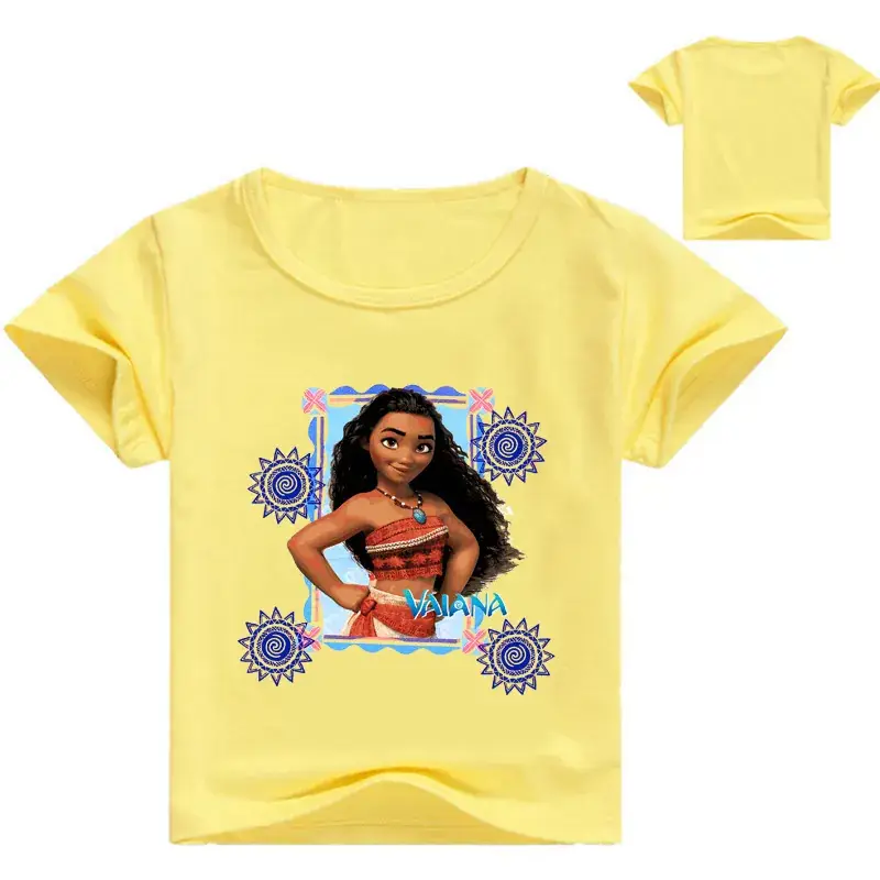 Blue Cartoon T-Shirt for Girls with Princess Design