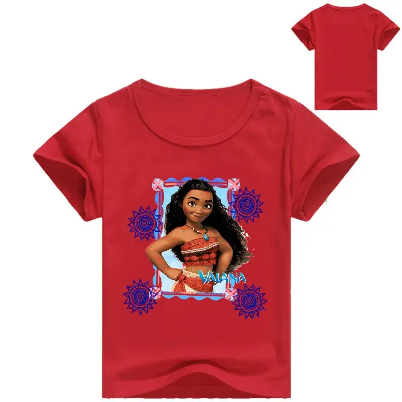 Blue Cartoon T-Shirt for Girls with Princess Design