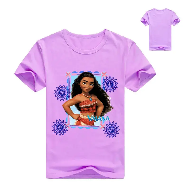 Blue Cartoon T-Shirt for Girls with Princess Design
