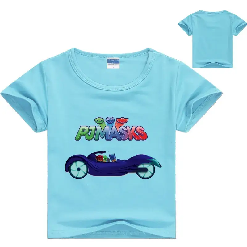 Boys T-shirt Red White Cartoon Motorcycle Print - Image 14