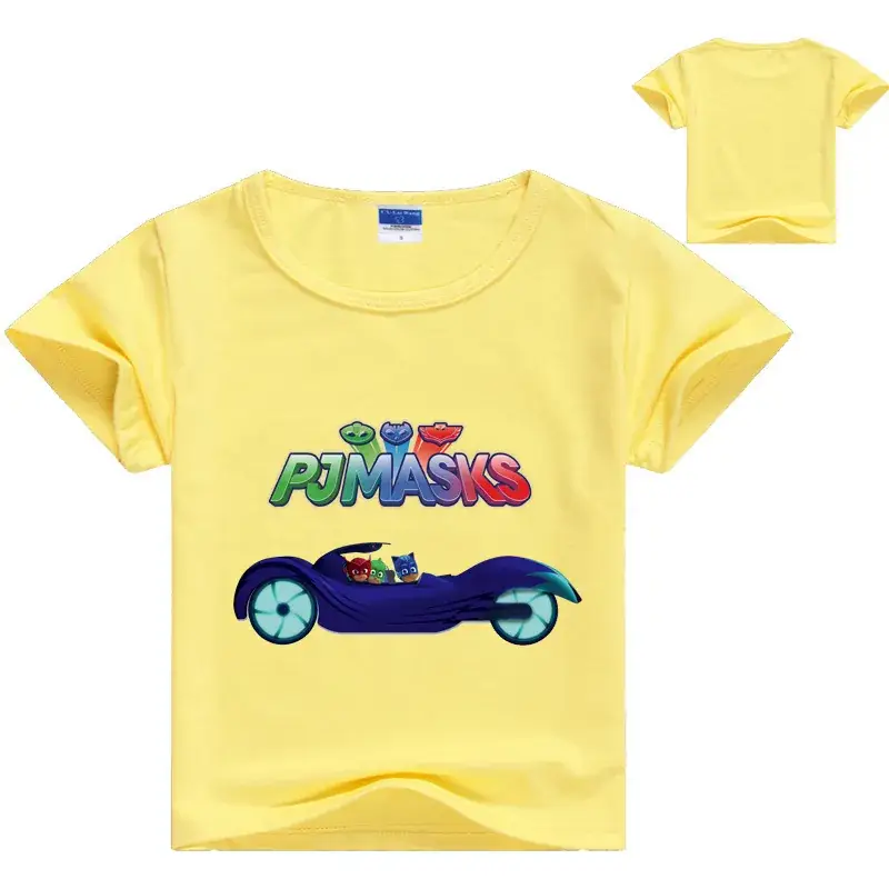 Boys T-shirt Red White Cartoon Motorcycle Print - Image 16