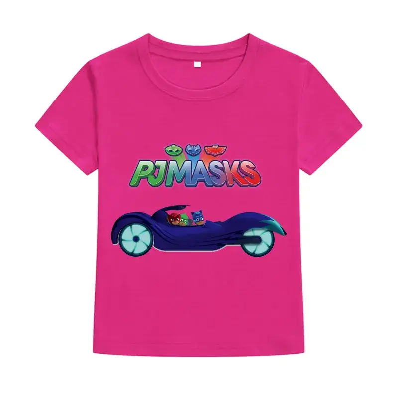Boys T-shirt Red White Cartoon Motorcycle Print — feature 15