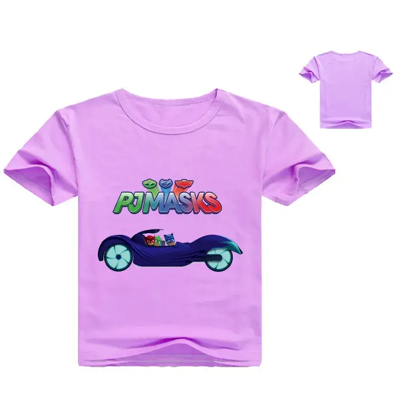 Boys T-shirt Red White Cartoon Motorcycle Print — feature 8