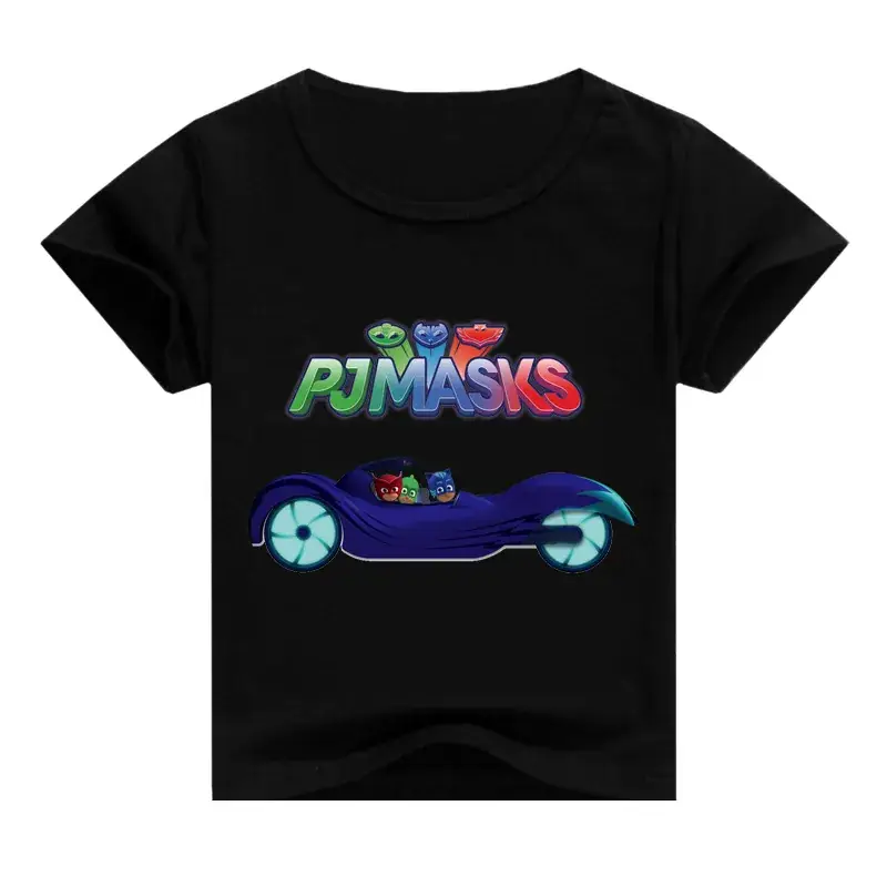 Boys T-shirt Red White Cartoon Motorcycle Print - Image 6