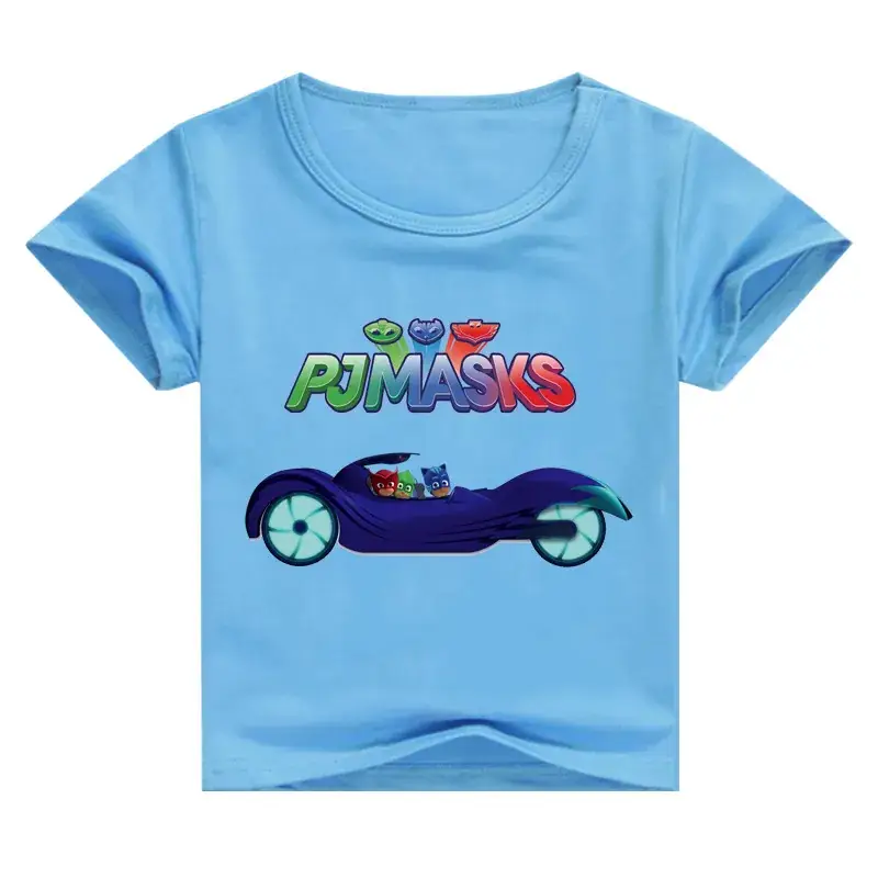 Boys T-shirt Red White Cartoon Motorcycle Print - Image 7