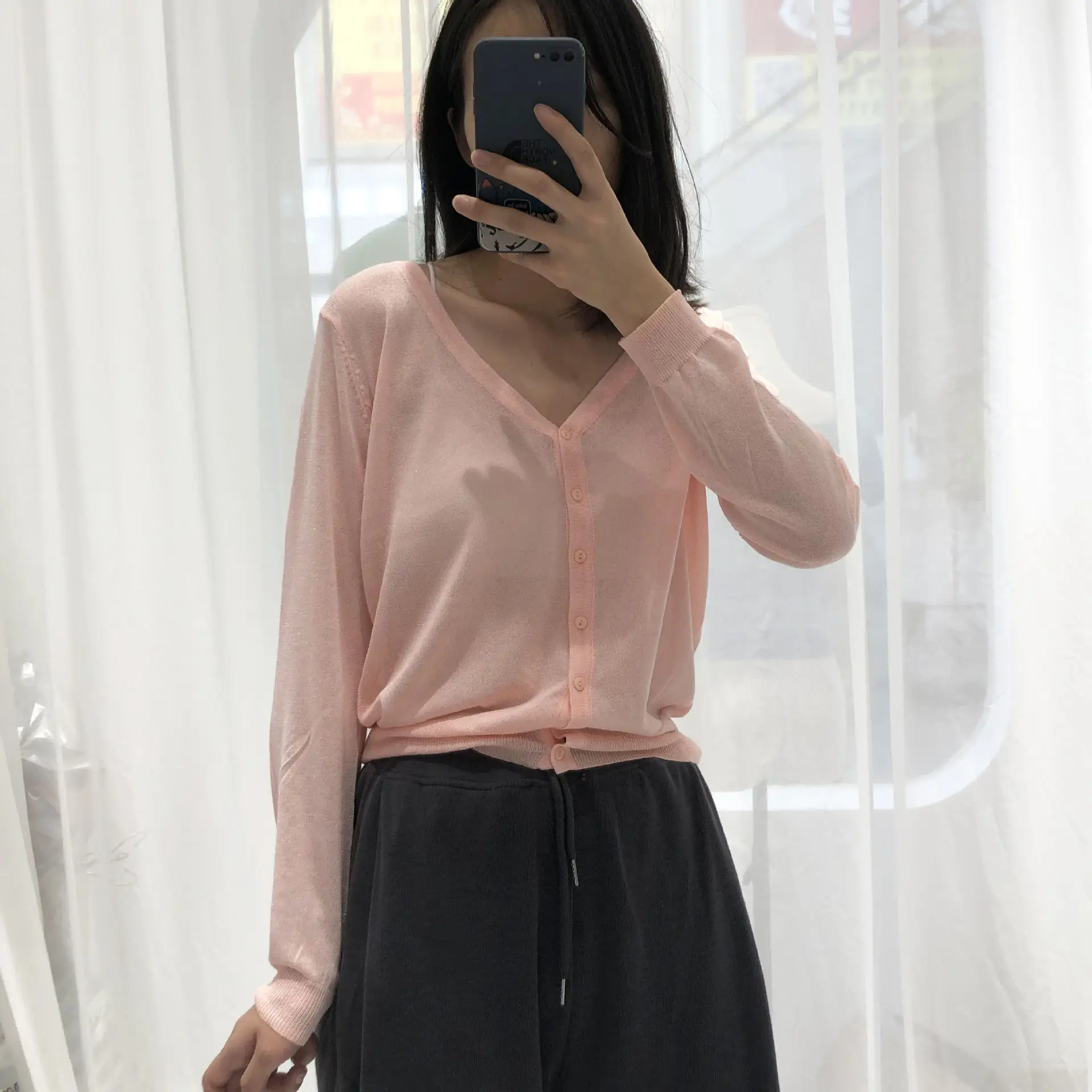 Women's Black Knitted Cardigan Summer Wear Large - Image 12