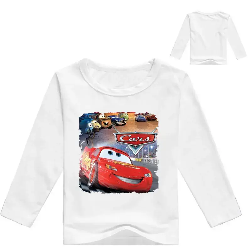 New Boys Long Sleeve T-Shirt Cartoon Print Yellow White - Image 16