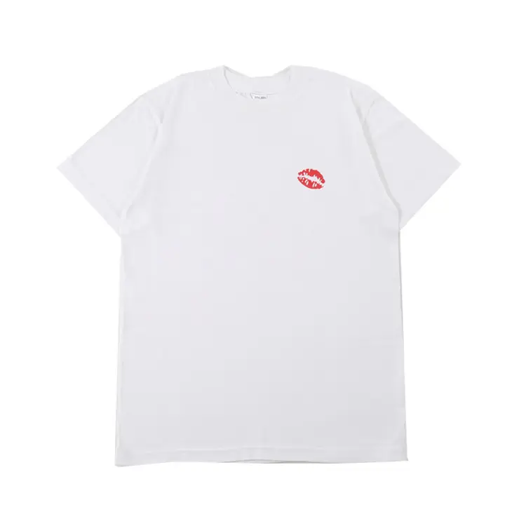Black Red Lip Print Short Sleeve T-Shirt for Men Women