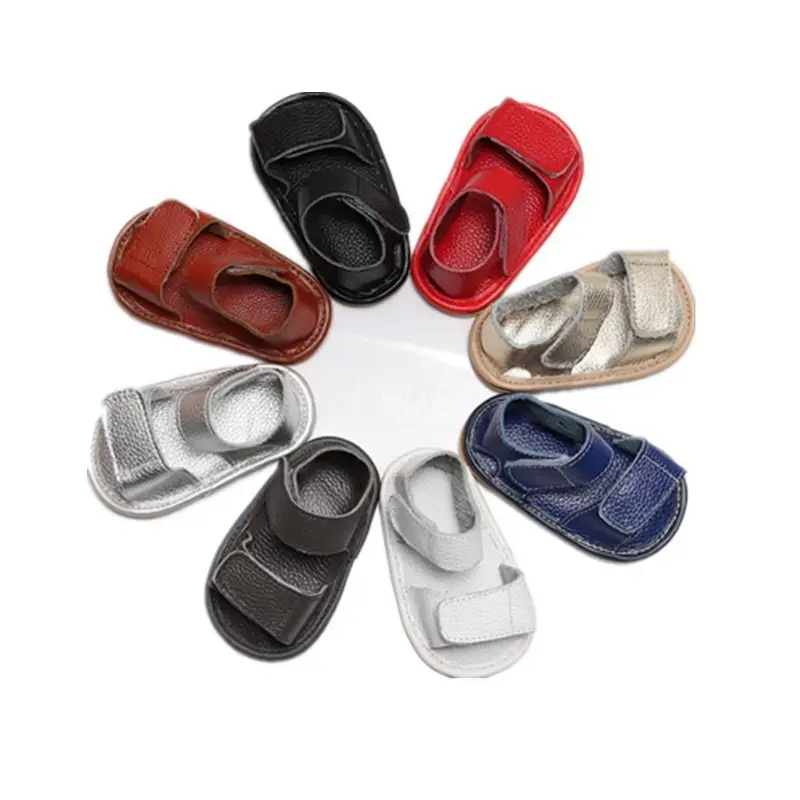 Korean Style Velcro Sandals for Kids Brown - Image 10