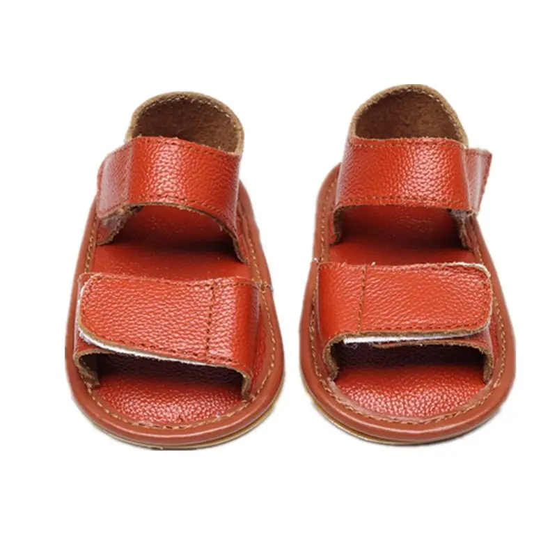 Korean Style Velcro Sandals for Kids Brown - Image 11