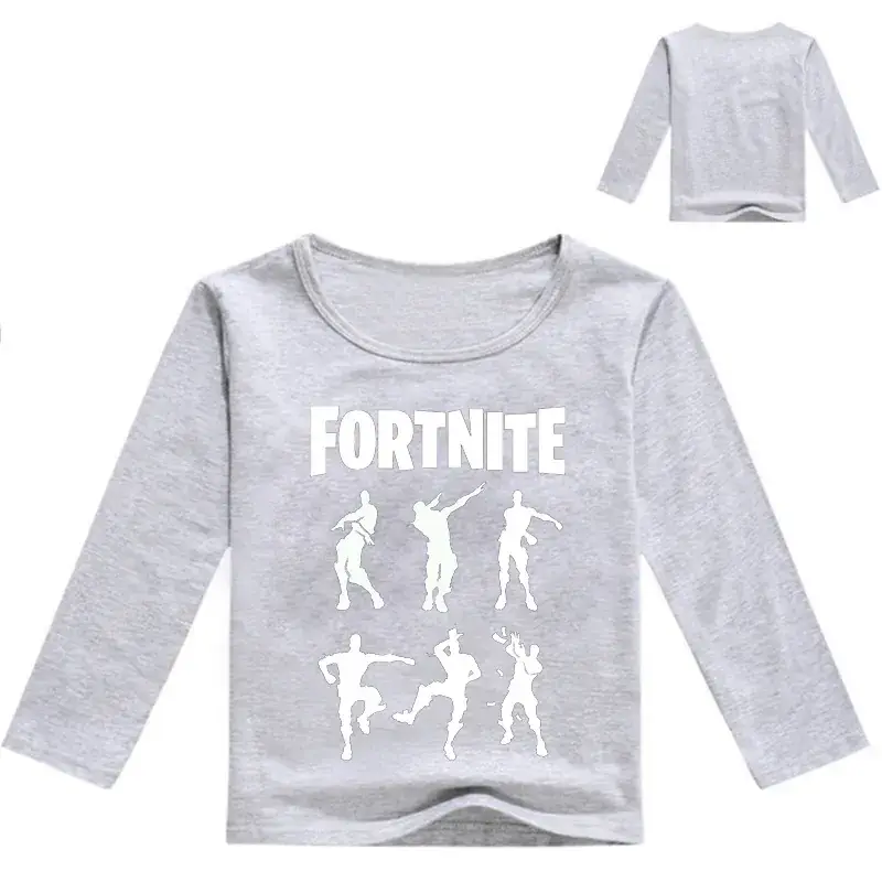 Fortnite Printed Kids Long Sleeve T-Shirt Blue 7 Colors — feature 11